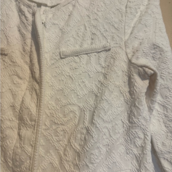 ANTHROPOLOGIE | Moth | W Small White quilted Jacquard Crochet lady Jacket boho - Picture 3 of 12
